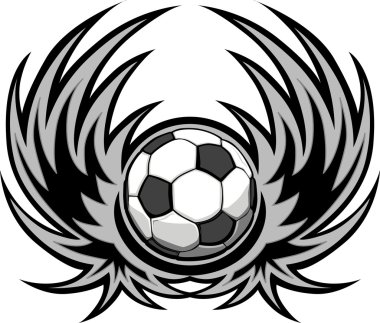 Soccer Template with Wings clipart