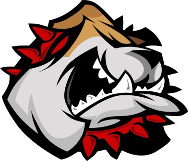 Mascot Bulldog with Collar Vector Illustration clipart