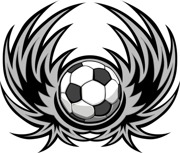 Πρότυπο ποδοσφαίρου με φτερά — Διανυσματικό Αρχείο