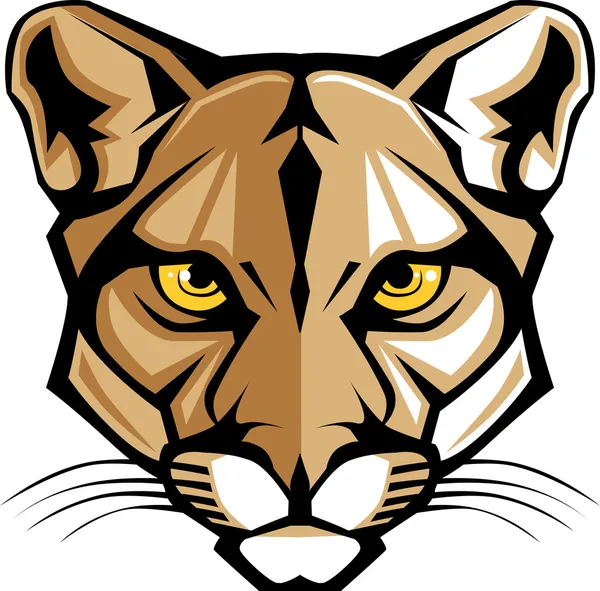 Cougar Panther cabeza de la mascota Vector gráfico — Archivo Imágenes Vectoriales