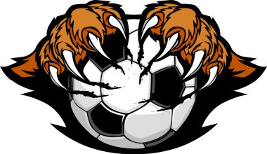 Soccer Ball With Tiger Claws Vector Image clipart