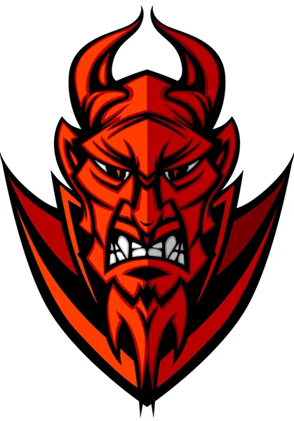 悪魔の悪魔のマスコット頭ベクトル イラスト — ストックベクタ