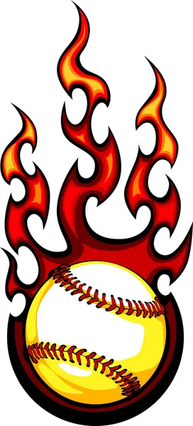 stock vector Baseball with Flames Vector Image