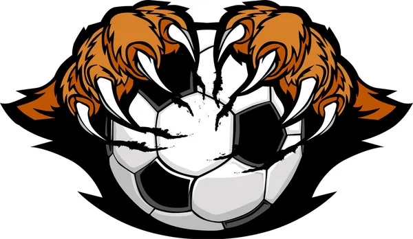 Pelota de fútbol con garras de tigre imagen vectorial Ilustración De Stock