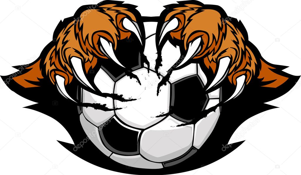 Soccer Ball With Tiger Claws Vector Image