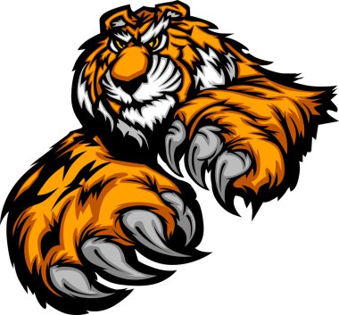 Tiger Body with Paws and Claws clipart