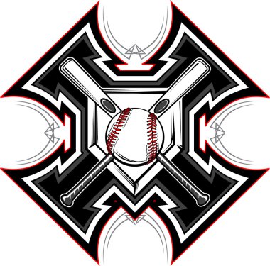 Baseball Softball Bats Graphic Vector Template clipart