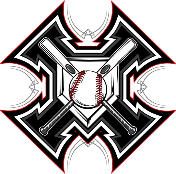 Baseball softball netopýři grafický vektorový šablona — Stockový vektor