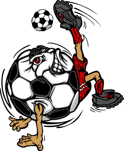 サッカー サッカー ボール プレーヤー漫画 — ストックベクタ