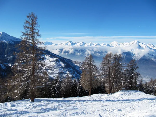 Alpine scène, verbier, Zwitserland — Stockfoto