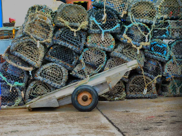Fishing pots and a trolley — Stock Photo, Image