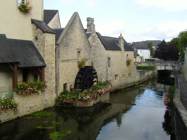 Water molen bayeux, Normandië Frankrijk — Stockfoto