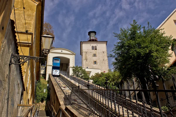 stock image Cable car lift in Zagreb - way to upper town