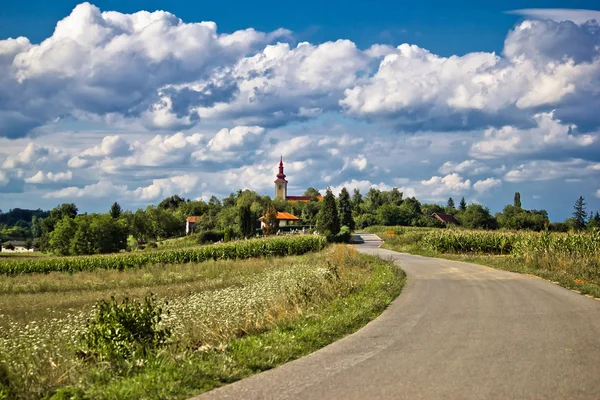Mooie groene dorp landschap landschap in de lentetijd — Stockfoto