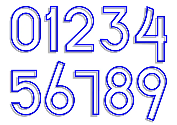 Carved numbers 0-9 — Stock Vector