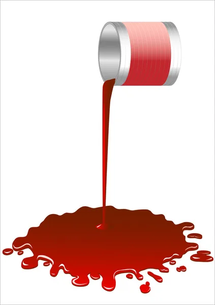 Spilled red paint — Stock Vector