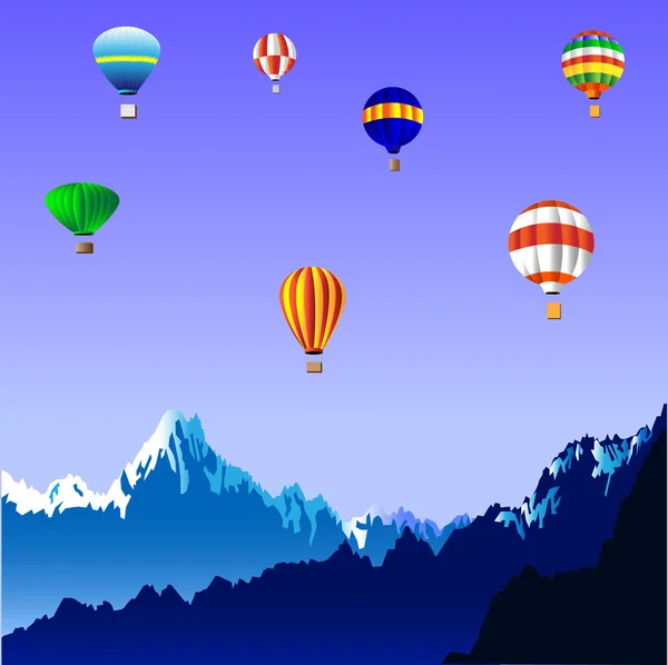 Hőlégballonok — Stock Vector