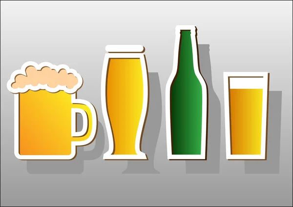 Autocollants de bière . — Image vectorielle