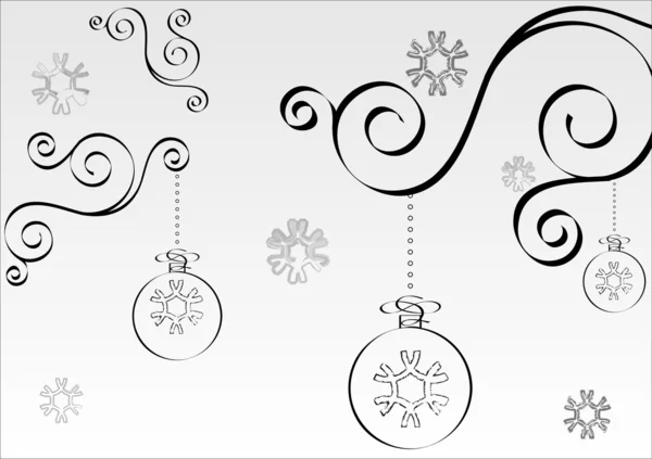 Schwarz und weiß Weihnachten Hintergrund — Stockvektor