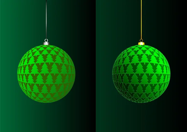 Groene kerstballen — Stockvector