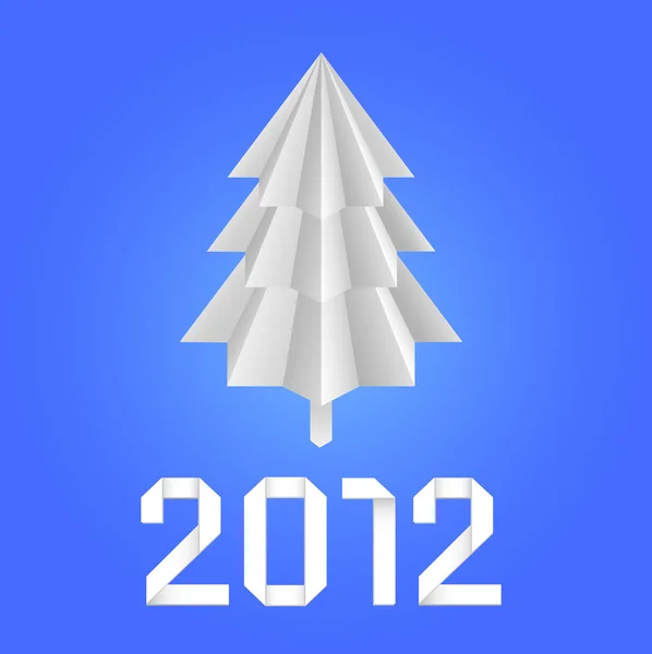 折り紙のクリスマス ツリー — ストックベクタ