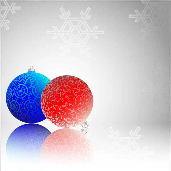 Boules de Noël avec réflexion — Image vectorielle