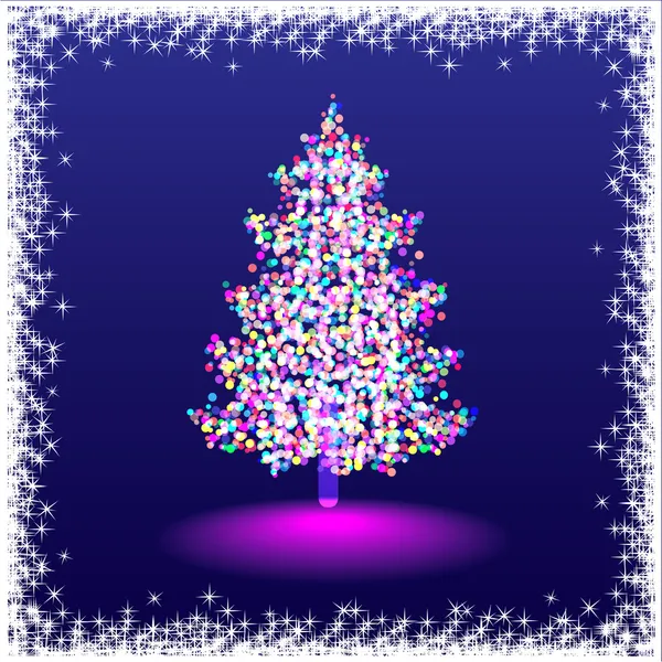 Silhouette elegante di un albero di Natale — Vettoriale Stock
