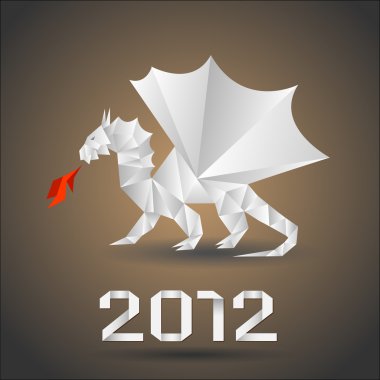 Dragon origami clipart