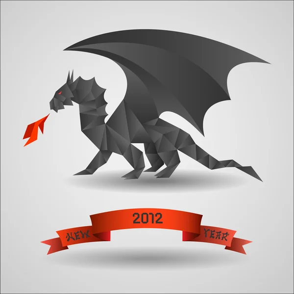 Dragon noir — Image vectorielle