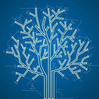 Tree in architectural style clipart