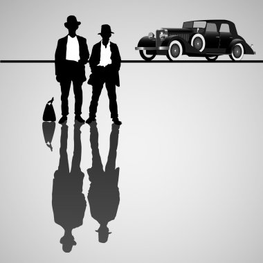 Retro businessmen clipart