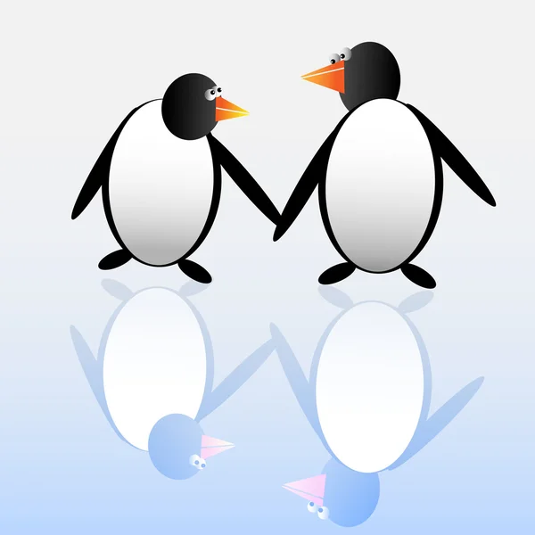 Twee grappige pinguïns — Stockvector