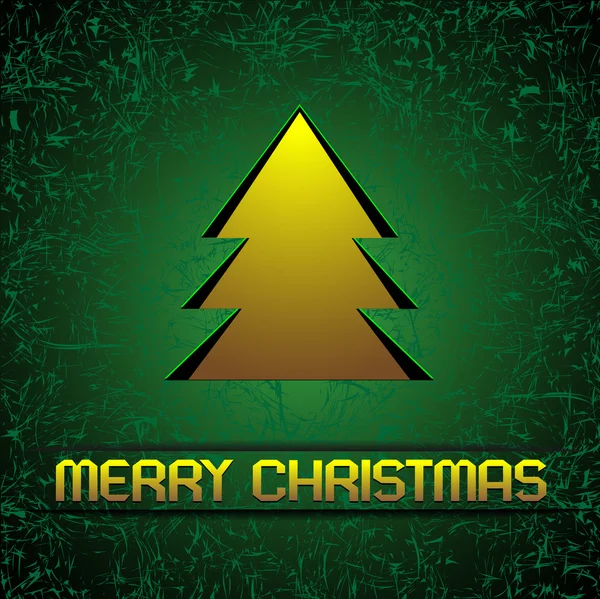 Χρυσό χριστουγεννιάτικο δέντρο με πράσινο — Διανυσματικό Αρχείο