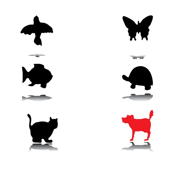Silhouettes 的动物 免版税图库插图