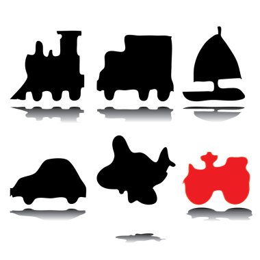Silhouettes of vehicles clipart