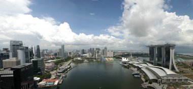 Singapore Marina Bay Panorama Aerial View clipart