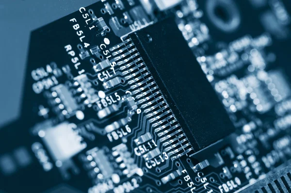 Microchips e placas de circuitos — Fotografia de Stock