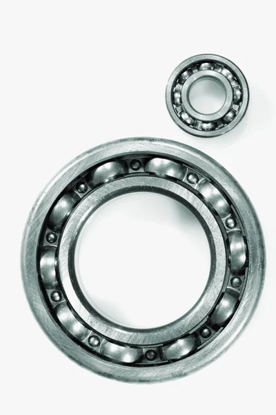 Ball bearings set against white background — Stock Photo, Image