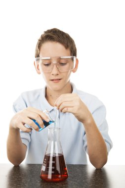 Young Scientist Mixes Chemicals clipart