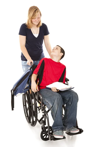 Garçon et ami handicapé — Photo