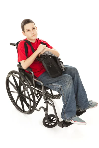 Menino adolescente com deficiência - Sério — Fotografia de Stock