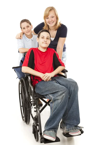 Grupo de crianças - Um deficiente — Fotografia de Stock