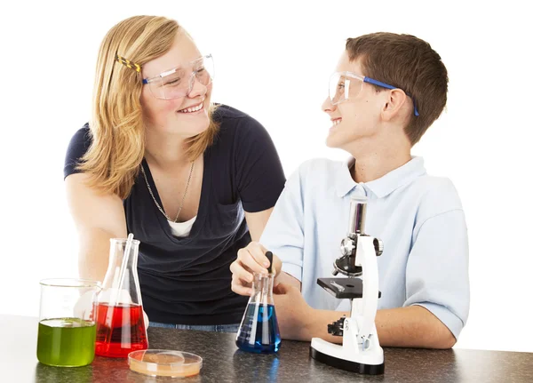 孩子们开心与科学 — 图库照片