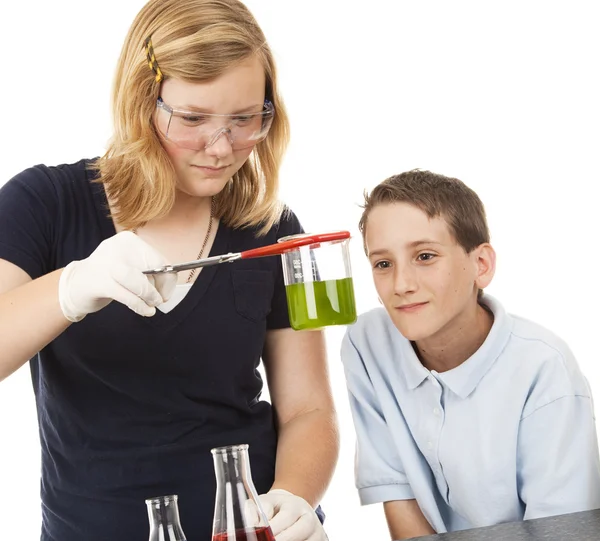 科学的孩子-化学 — 图库照片