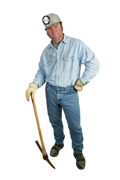 Coal Miner - Leaning on Pickax — Stock Photo, Image