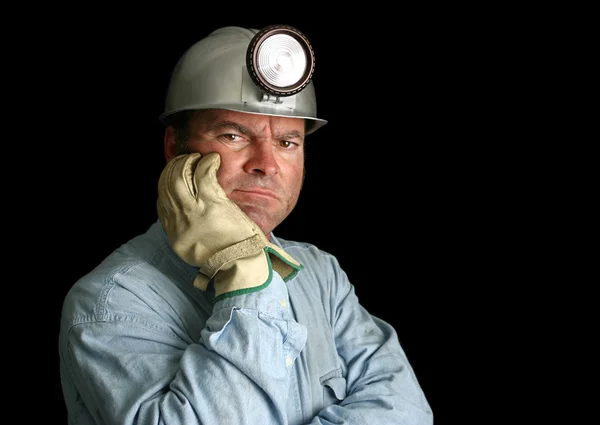 Lavoratore minatore scontento — Foto Stock