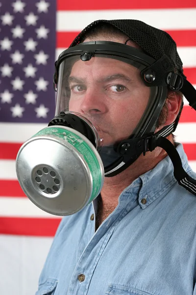 Americká plynová maska vertikální — Stock fotografie