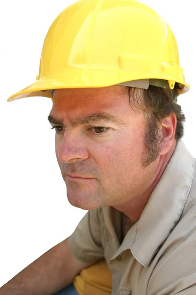 严重的安全帽工人 — Stockfoto