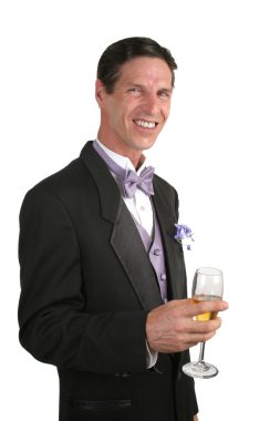 Man In Tuxedo With Champagne 1 clipart