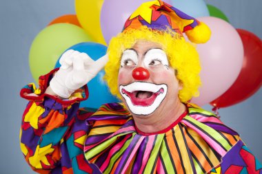 Clown With Bright Idea clipart